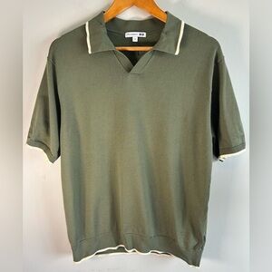 J.W. Anderson Uniqlo Men’s Green Tri-Blend Collared Pullover Polo Shirt M NWOT